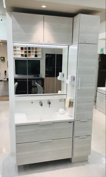 洗面台（洗面所） ファミーユ 間口90cm ホワイトアッシュ（25年8
